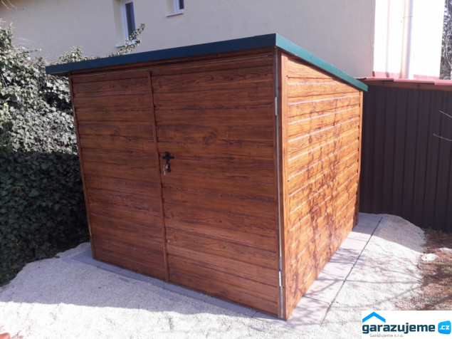 WOOD Z003 - zahradní domek z plechu v dekoru dřeva 2 x 2 m