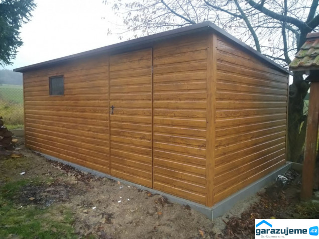 WOOD Z006 - zahradní domek z plechu v dekoru dřeva 5 x 3 m